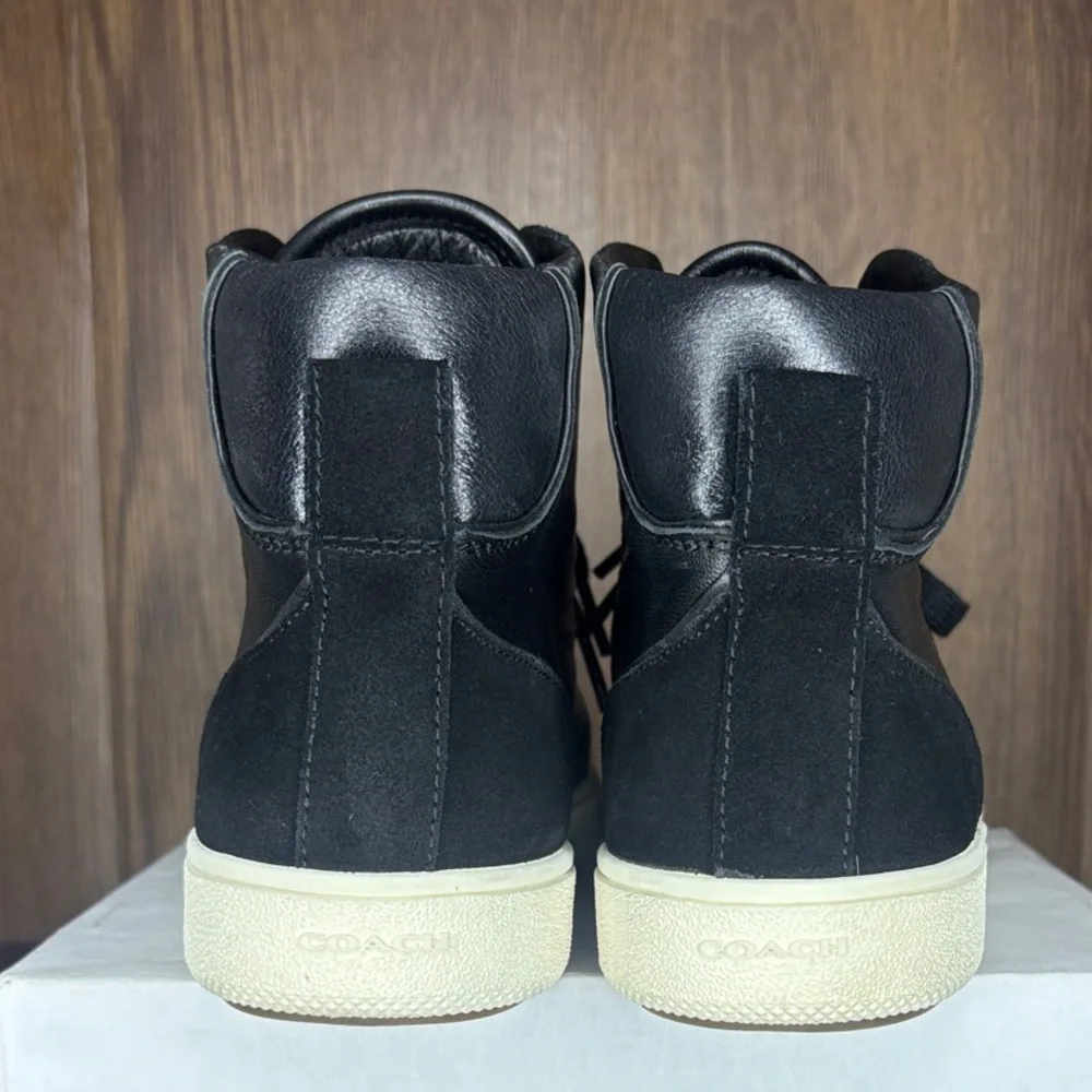 Coach Black Leather High Top Sneakers Men’s Size 10